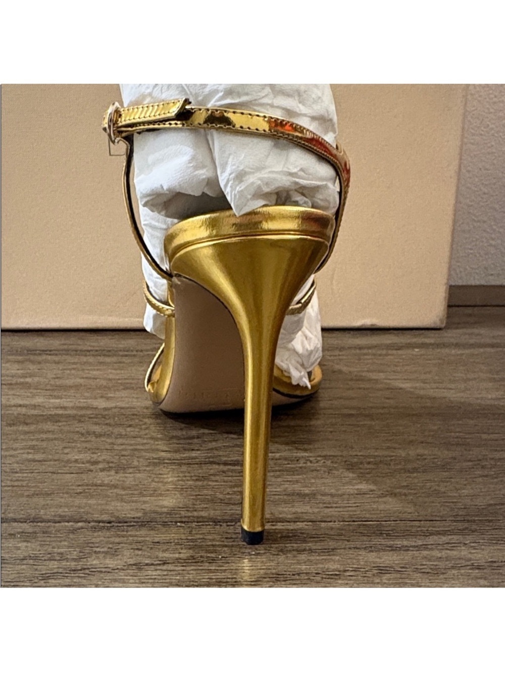 Alexandre Birman Metallic Gold Strappy High Heel Sandals - Picture 5 of 16